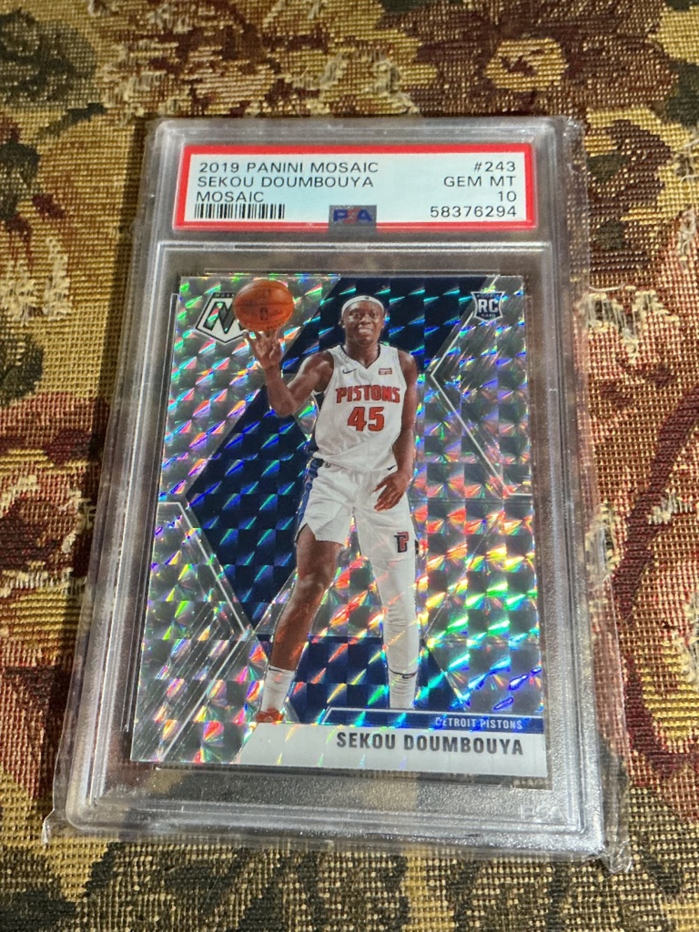 2019-20 Panini Mosaic Sekou Doumbouya #243 Mosaic NBA Rookie card Graded PSA 10